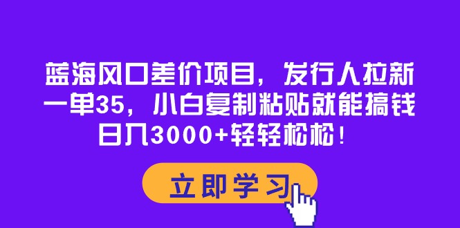 （10272期）蓝海风口差价项目，发行人拉新，一单35，小白复制粘贴就能搞钱！日入30…-时尚博客