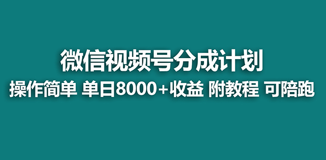 【蓝海项目】视频号分成计划最新玩法，单天收益8000+，附玩法教程，24年…-时尚博客