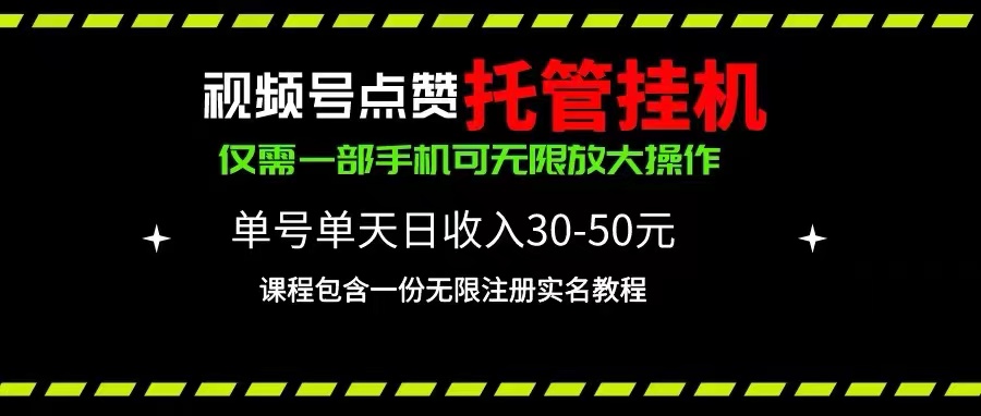 （10644期）视频号点赞托管挂机，单号单天利润30~50，一部手机无限放大（附带无限…-时尚博客