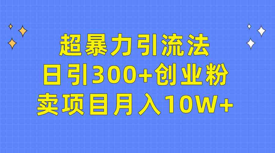 （9954期）超暴力引流法，日引300+创业粉，卖项目月入10W+-时尚博客